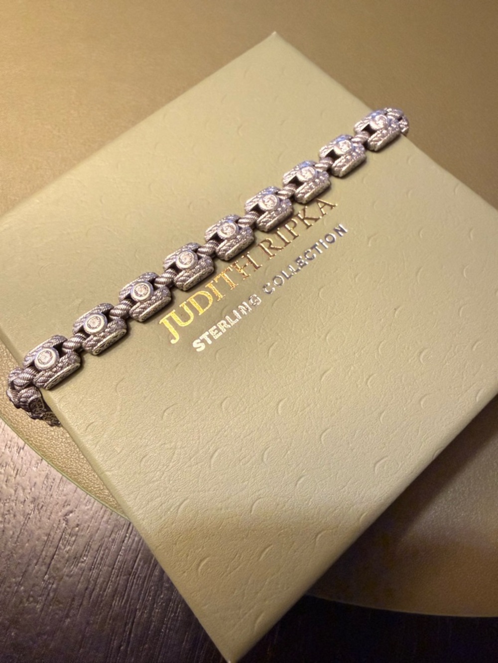 Judith Ripka Sterling Silver Pave Link Bracelet - Silver